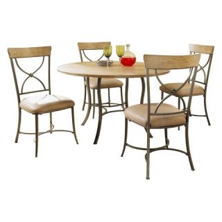 Hillsdale 5 Piece Charleston X Back Chair and Round Dining Table