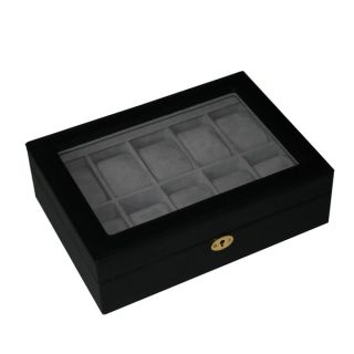 Black Leatherette Watch Collection Box   Shopping   Big