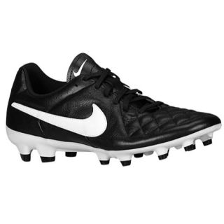 Nike Tiempo Genio Leather FG   Mens   Soccer   Shoes   Black/Black/Volt