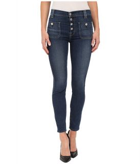 7 For All Mankind Exposed Button Skinny in La Palma Blue 2