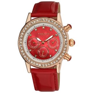 Akribos XXIV Womens Red Multifunction Dazzling Strap Watch   14998886
