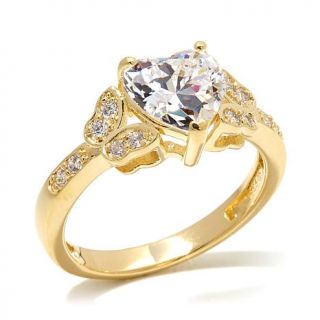 Absolute™ 2ct Heart Cut and Pavé Butterfly Ring   7880368