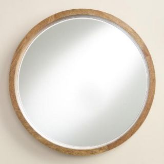 Natural Wood Round Evan Mirror