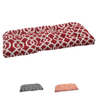 Pillow Perfect New Geo Polyester Outdoor Wicker Loveseat Cushion