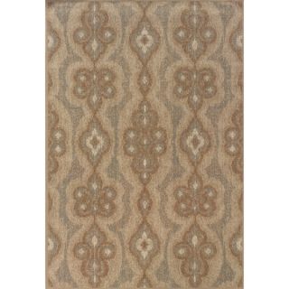 Traditional Indoor Blue and Beige Area Rug