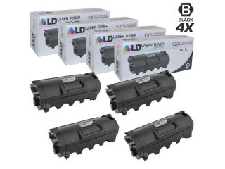 LD © Compatible Replacements for Dell 331 9797 (T6J1J) Set of 4 Black Laser Toner Cartridges for use in Dell Laser B5460dn, and B5465dnf Printers