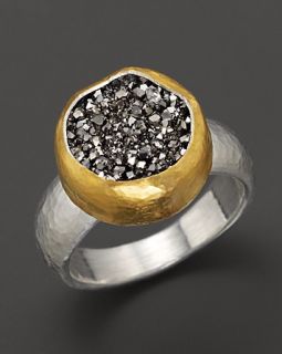 Gurhan Sterling Silver and 24K Gold Galaxy Druzy Ring