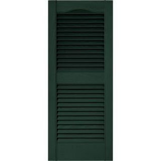 Builders Edge 15 in. x 36 in. Louvered Vinyl Exterior Shutters Pair in #122 Midnight Green 010140036122