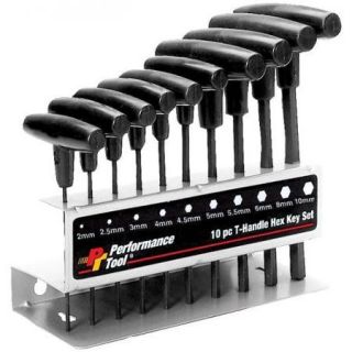 Performance Tool W80275 10 Pc MM T Handle Hex Key Set