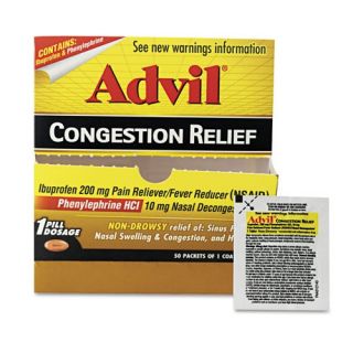 Advil Congestion Relief, 1 Per Pack, 50 Packs/Box