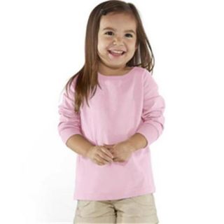 Rabbit Skins 3302 Fine Jersey Toddler Long Sleeve T Shirt, Pink, 4T