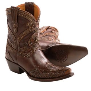Lucchese Tooled Petal Cowboy Boots (For Women) 9300Y