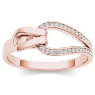 De Couer 10k Rose Gold 1/10ct TDW Diamond Fashion Ring (H I, I2) Size 6.75