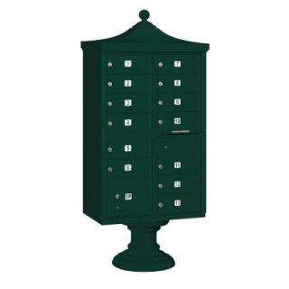 Salsbury Industries 3300R Series Green Private 13 B Size Doors Type IV Regency Decorative Cluster Box Units 3313R GRN P