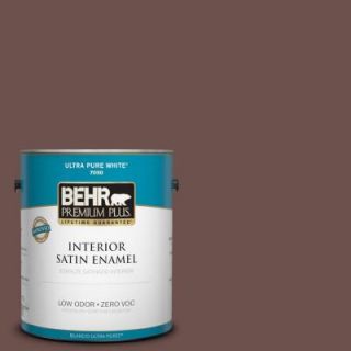BEHR Premium Plus 1 gal. #710B 6 Painted Leather Zero VOC Satin Enamel Interior Paint 730001