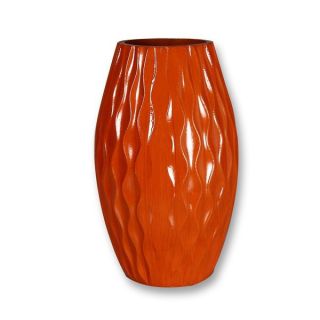 Decorative 12 inch Orange Wood Vase   16258131  