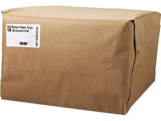General 1/6 52# Paper Bag, 52 Pound Base Weight, Brown Kraft, 12 X 7 X