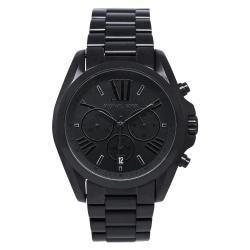 Michael Kors Womens Bradshaw Goldtone Chronograph Black Dial Watch