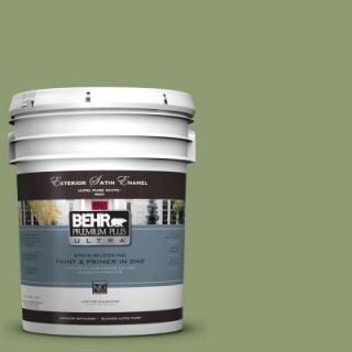 BEHR Premium Plus Ultra 5 gal. #PPU11 4 Alamosa Green Satin Enamel Exterior Paint 985305