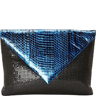 Whiting and Davis Snakeskin Envelope Clutch