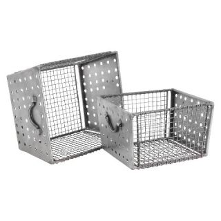 Industrial Wire Bins   Natural Iron (Set of 2)