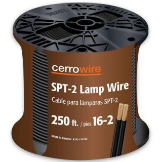 Cerrowire 250 ft. 16/2 Black Stranded Lamp Cord 252 1201G3