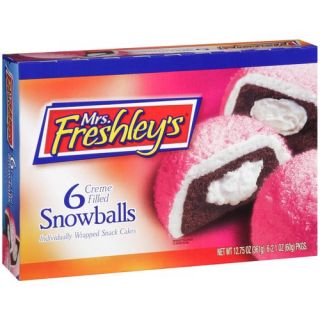 Mrs. Freshley's Snowballs Cr??????????????????me Filled Cakes, 6ct