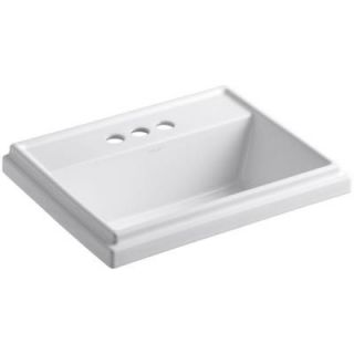 KOHLER Tresham Drop In Vitreous China Bathroom Sink in White with Overflow Drain K 2991 4 0