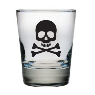 Skull and Crossbones Double Old Fashioned Glasses (Set of 4