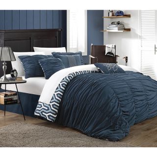 Chic Home Lester Brown Pleated Ruffled 7 piece Comforter Set