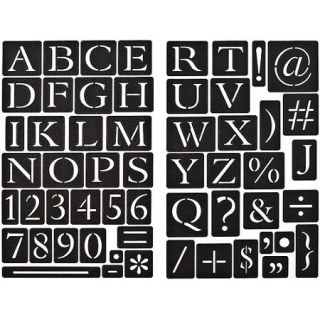 Chalk Stencils Adhesive Back 5.75" x 8.25" Sheets, 2/Pkg, Alphabet & Numbers
