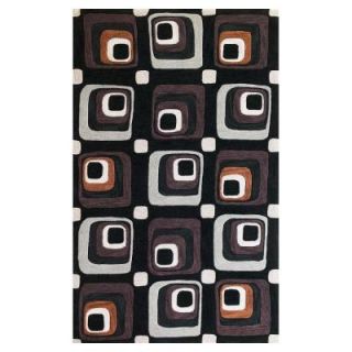 Kas Rugs Square Eyes Charcoal 9 ft. x 13 ft. Area Rug MIA21159X13