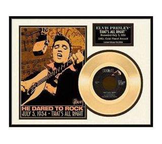 Elvis Thats All Right 50th Anniversary Gold Plated Record —