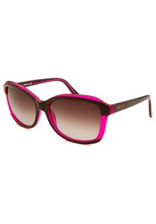 Women's Rectangle Brown & Translucent Fuchsia Sunglasses