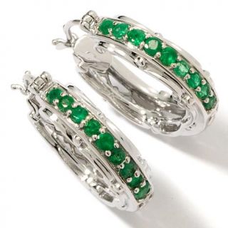 Victoria Wieck .54ct Emerald Scrolled Hoop Earrings   5900246