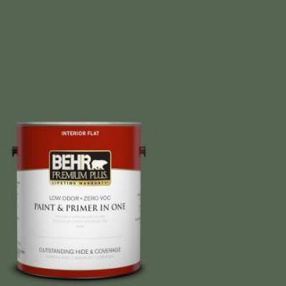 BEHR Premium Plus 1 gal. #HDC WR15 11 Deep Emerald Zero VOC Flat Interior Paint 130001