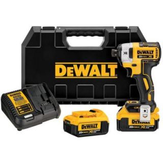 DEWALT 20 Volt Max XR Lithium Ion Brushless 1/4 in. Cordless 3 Speed Impact Driver DCF887M2