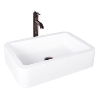 Navagio Composite Vessel Sink with Seville Bathroom Vessel Faucet by