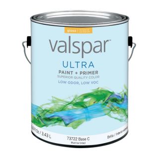 Valspar Ultra Gallon Size Container Interior Gloss Tintable White Latex Base Paint and Primer in One (Actual Net Contents: 116 fl oz)