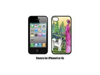 Lady with her Norwegian Elkhound Cell Phone cover IPHONE4