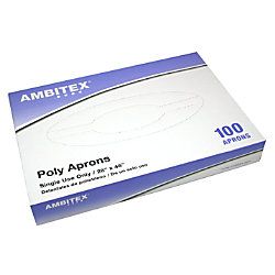 Ambitex Polyethylene Aprons 28 x 46  White Box Of 100