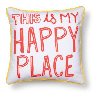Happy Place Throw Pillow   17x17   Multicolor   Pillowfort