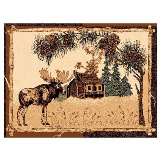 DonnieAnn Lodge Brown Rectangular Indoor Machine Made Area Rug (Common: 5 x 7; Actual: 62 in W x 86 in L)