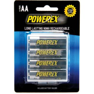 Powerex Rechargeable AA NiMH Batteries (1.2V, 2700mAh) MHRAA4