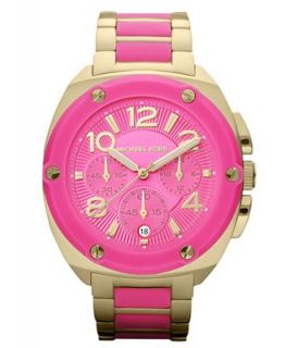 Michael Kors Womens Chronograph Tribeca Pink Silicone and Gold Tone