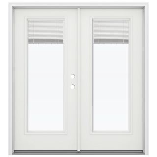 ReliaBilt 71.5 in Blinds Between the Glass Arctic White Steel French Inswing Patio Door