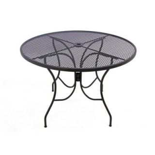 Arlington House Glenbrook Chocolate Brown 42 in. Round Mesh Patio Dining Table 8243000 0130000