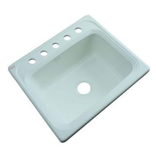Thermocast Wellington Drop in Acrylic 25x22x9 in. 5 Hole Single Bowl Kitchen Sink in Seafoam Green 28544