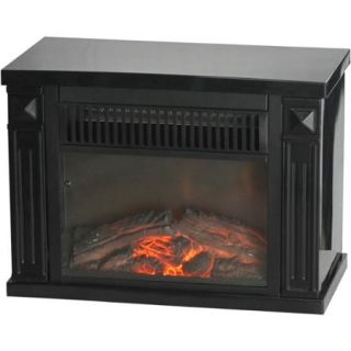 Comfort Glow Bookshelf Mini Fireplace, Black