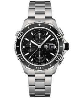TAG Heuer Mens Swiss Automatic Aquaracer Chronograph Stainless Steel